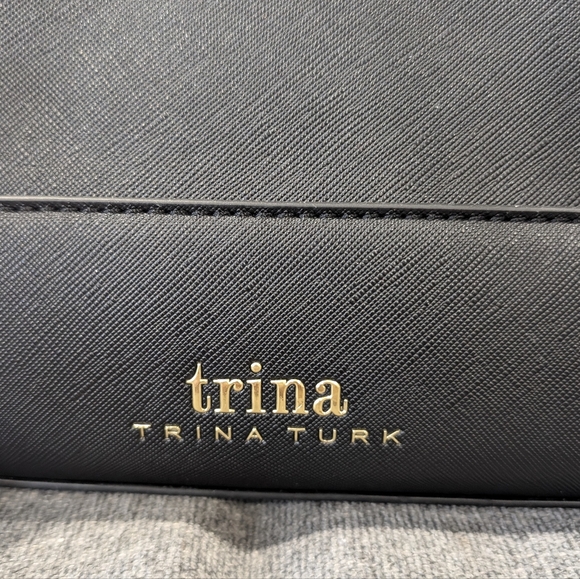 Trina Turk Colorblock Satchel with detachable shoulder strap, Black w/Black, NWT - Picture 3 of 9